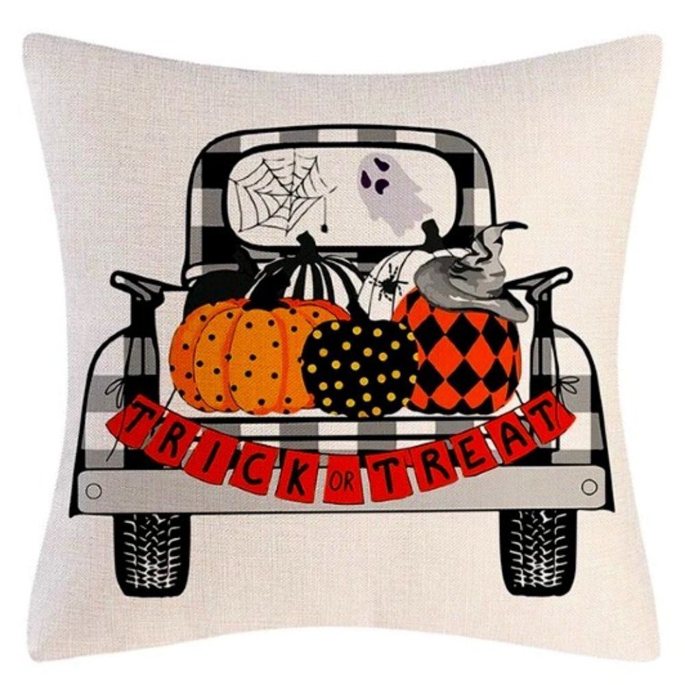 Cute Halloween Trick or Treat Truck Pillowcase NWOT